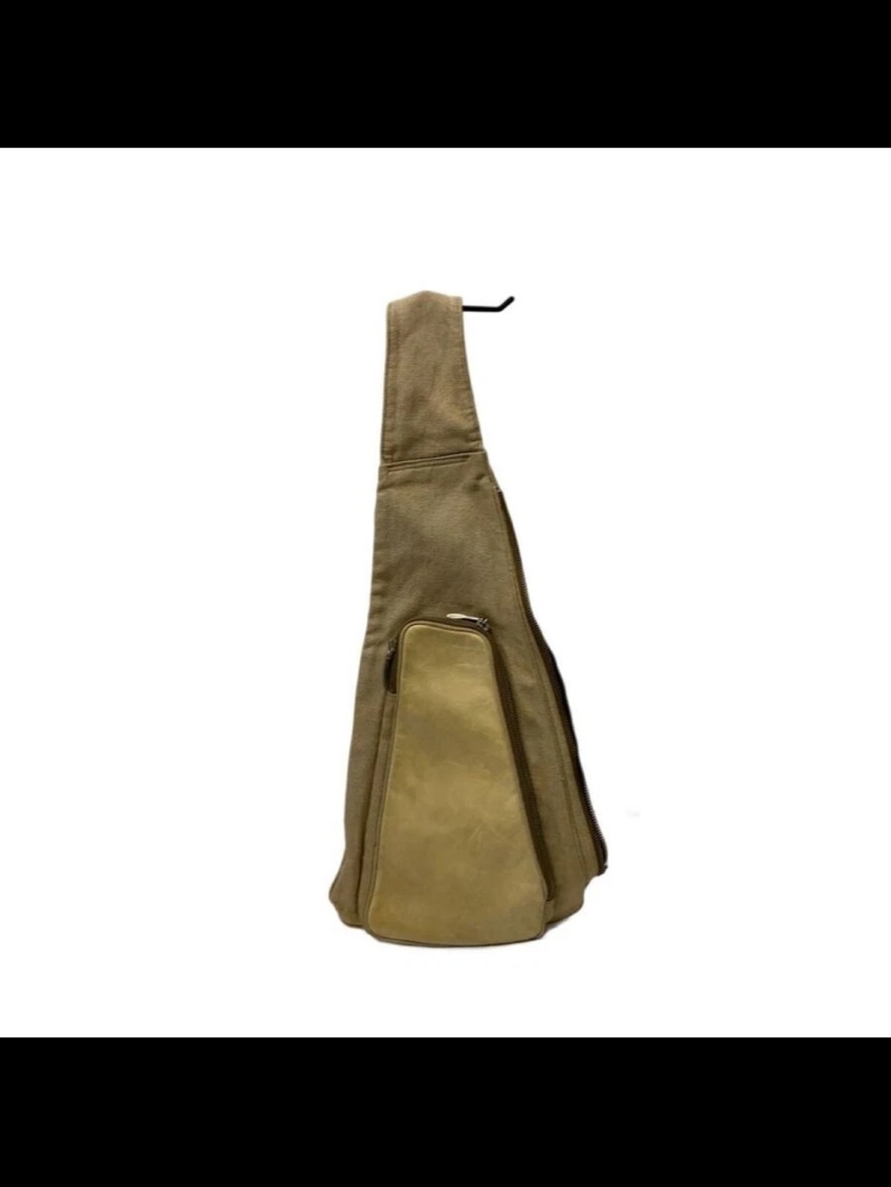 Alexander McQueen Olive Green Canvas Sling  Bag